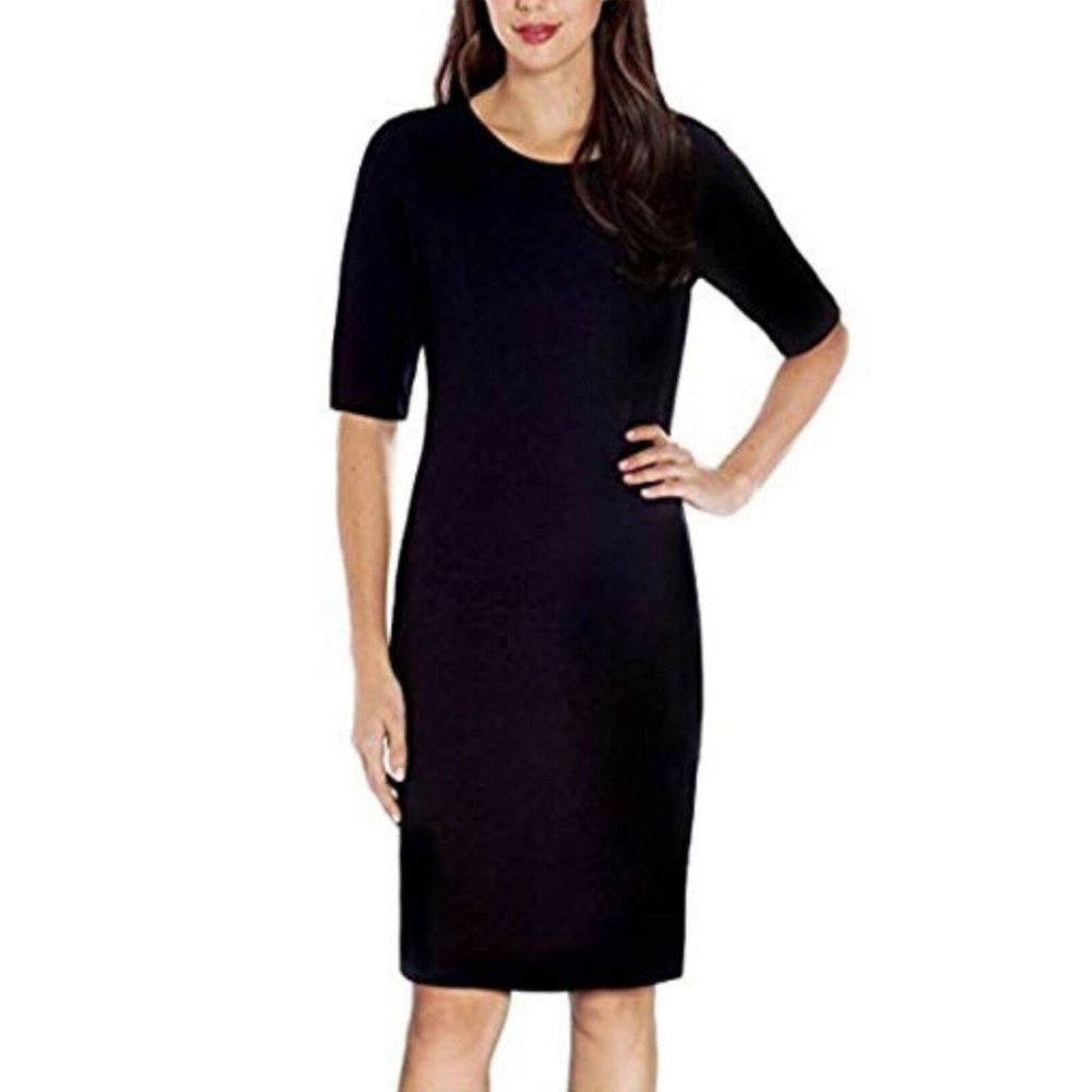 Mario Serrani Dress Ribbed Textured 3/4 sleeve